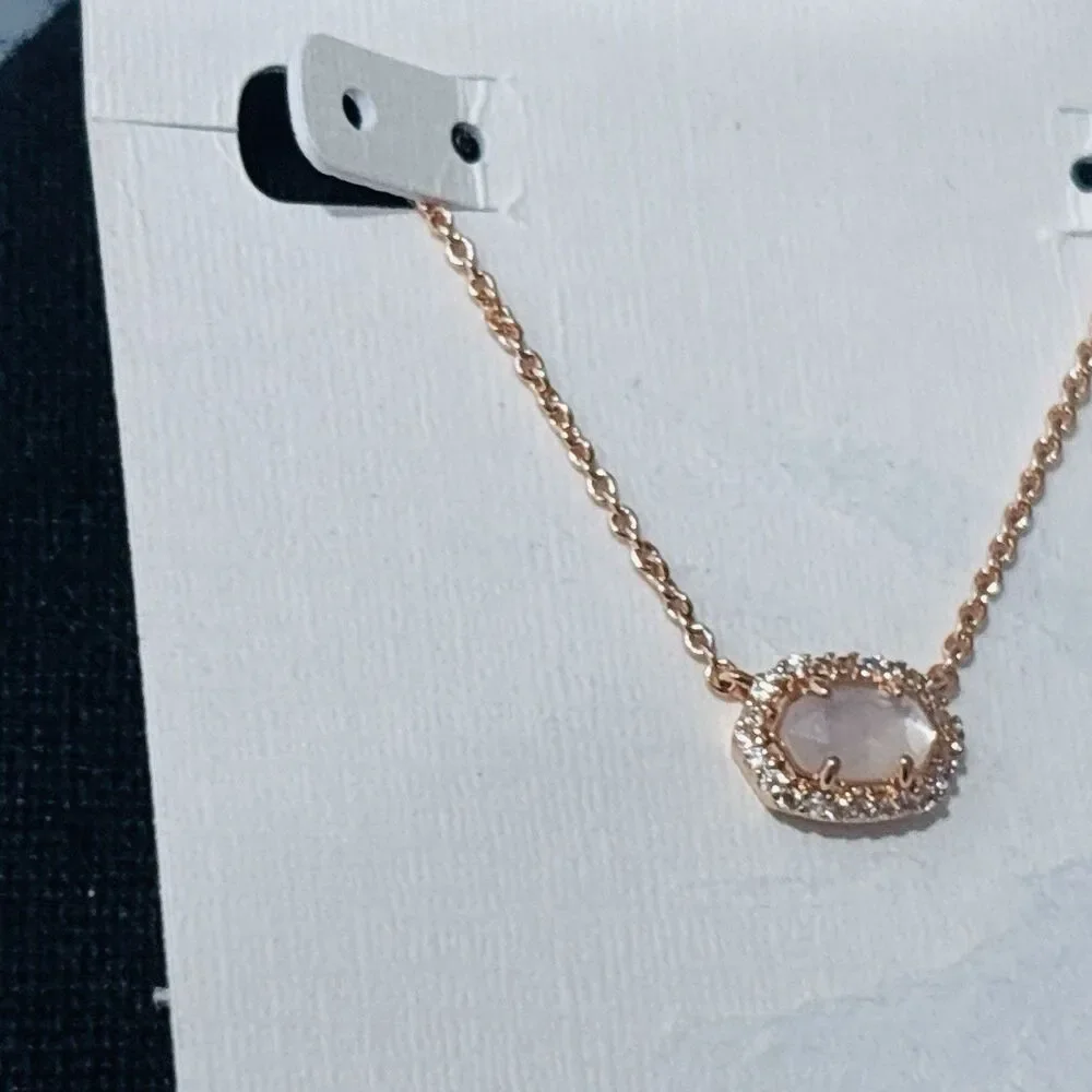 Kendra Scott Chelsea Necklace Mother of Pearl Pendant Rose Gold Tone NEW - Picture 4 of 10